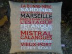 Coussin brodé nom ville