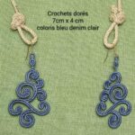 Boucles d'oreilles basque bleu jean denim clair