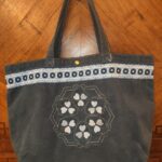Sac vintage customisé bleu denim